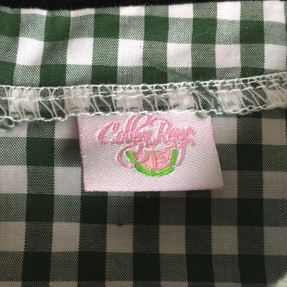 Green and White Plaid Checkered Smock Shirt - Picture 13 of 15